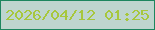 文字の大きさ：1、枠の色：1c865f、背景の色：bed5cf、文字の色：a7c73c 無料ブログパーツのブログ時計