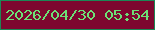 文字の大きさ：5、枠の色：1c8755、背景の色：7e072f、文字の色：6ce176 無料ブログパーツのブログ時計