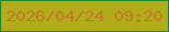文字の大きさ：4、枠の色：1c8829、背景の色：b0ad19、文字の色：c27a2a 無料ブログパーツのブログ時計