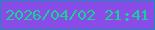 文字の大きさ：2、枠の色：1c88bd、背景の色：8a4ce7、文字の色：17d297 無料ブログパーツのブログ時計