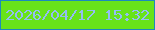 文字の大きさ：4、枠の色：1c8abd、背景の色：68e31a、文字の色：93bdf4 無料ブログパーツのブログ時計