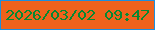 文字の大きさ：5、枠の色：1c8fdd、背景の色：ef621c、文字の色：068833 無料ブログパーツのブログ時計