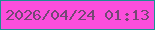 文字の大きさ：3、枠の色：1c9092、背景の色：fc4edc、文字の色：754775 無料ブログパーツのブログ時計