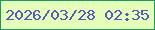 文字の大きさ：4、枠の色：1c9665、背景の色：e4feb9、文字の色：5757bc 無料ブログパーツのブログ時計
