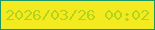 文字の大きさ：2、枠の色：1c9669、背景の色：f3ea1f、文字の色：b4d41b 無料ブログパーツのブログ時計