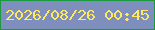 文字の大きさ：5、枠の色：1c9940、背景の色：7e8ebd、文字の色：ffe961 無料ブログパーツのブログ時計