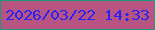 文字の大きさ：4、枠の色：1c997b、背景の色：b75481、文字の色：2723f4 無料ブログパーツのブログ時計