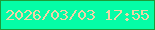 文字の大きさ：5、枠の色：1c9b39、背景の色：05fda7、文字の色：f0d3a6 無料ブログパーツのブログ時計