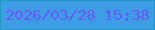 文字の大きさ：4、枠の色：1c9bba、背景の色：3d9ee6、文字の色：6956ff 無料ブログパーツのブログ時計