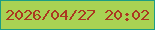 文字の大きさ：4、枠の色：1c9d83、背景の色：a9d253、文字の色：ab3921 無料ブログパーツのブログ時計