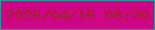 文字の大きさ：2、枠の色：1c9f98、背景の色：cf0587、文字の色：a02423 無料ブログパーツのブログ時計