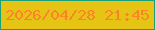 文字の大きさ：5、枠の色：1ca07c、背景の色：e6c413、文字の色：fd822c 無料ブログパーツのブログ時計