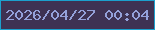 文字の大きさ：4、枠の色：1ca0cd、背景の色：3e3253、文字の色：94a1da 無料ブログパーツのブログ時計