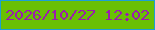 文字の大きさ：4、枠の色：1ca0d4、背景の色：69c004、文字の色：9b1dad 無料ブログパーツのブログ時計