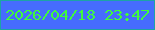 文字の大きさ：1、枠の色：1ca4a5、背景の色：466cfd、文字の色：40fb3c 無料ブログパーツのブログ時計