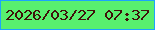 文字の大きさ：2、枠の色：1ca4fd、背景の色：58f06f、文字の色：40120a 無料ブログパーツのブログ時計