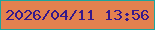 文字の大きさ：1、枠の色：1ca59d、背景の色：e3814f、文字の色：36188b 無料ブログパーツのブログ時計