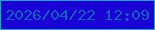 文字の大きさ：2、枠の色：1ca5c8、背景の色：1b01d6、文字の色：0f64ba 無料ブログパーツのブログ時計
