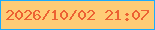 文字の大きさ：2、枠の色：1cabfd、背景の色：ffcc76、文字の色：ec6233 無料ブログパーツのブログ時計