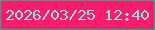 文字の大きさ：1、枠の色：1cb088、背景の色：fd1a6d、文字の色：6ceae0 無料ブログパーツのブログ時計