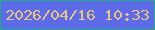 文字の大きさ：1、枠の色：1cb27f、背景の色：5d6aea、文字の色：e7c579 無料ブログパーツのブログ時計