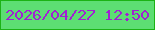 文字の大きさ：1、枠の色：1cb315、背景の色：5dde73、文字の色：a121d3 無料ブログパーツのブログ時計