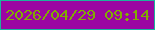 文字の大きさ：4、枠の色：1cb39c、背景の色：9b06a2、文字の色：81ab03 無料ブログパーツのブログ時計