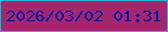 文字の大きさ：4、枠の色：1cb4dc、背景の色：a6266e、文字の色：0810a4 無料ブログパーツのブログ時計