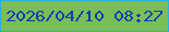 文字の大きさ：1、枠の色：1cb4e7、背景の色：7bbd56、文字の色：0c3db9 無料ブログパーツのブログ時計