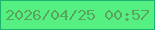 文字の大きさ：1、枠の色：1cb56e、背景の色：55ef82、文字の色：59a55d 無料ブログパーツのブログ時計