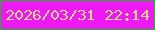 文字の大きさ：4、枠の色：1cb71c、背景の色：ed1af4、文字の色：d5d689 無料ブログパーツのブログ時計