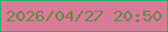 文字の大きさ：5、枠の色：1cb76c、背景の色：d87b99、文字の色：648844 無料ブログパーツのブログ時計