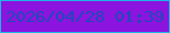 文字の大きさ：5、枠の色：1cb7e8、背景の色：8c14df、文字の色：1e49ba 無料ブログパーツのブログ時計