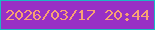 文字の大きさ：2、枠の色：1cb8c3、背景の色：9830c5、文字の色：f8a173 無料ブログパーツのブログ時計