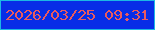文字の大きさ：4、枠の色：1cb8e4、背景の色：082de7、文字の色：e95a5f 無料ブログパーツのブログ時計