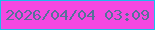 文字の大きさ：3、枠の色：1cbceb、背景の色：f448e1、文字の色：56719a 無料ブログパーツのブログ時計