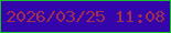 文字の大きさ：4、枠の色：1cbd2b、背景の色：3405aa、文字の色：a02f4f 無料ブログパーツのブログ時計
