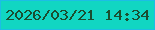 文字の大きさ：5、枠の色：1cbee5、背景の色：11d6c2、文字の色：1a4e30 無料ブログパーツのブログ時計