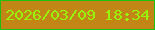 文字の大きさ：5、枠の色：1cbf12、背景の色：c18615、文字の色：98f40a 無料ブログパーツのブログ時計
