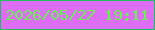 文字の大きさ：2、枠の色：1cbf5e、背景の色：dd6df4、文字の色：69f353 無料ブログパーツのブログ時計