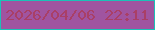 文字の大きさ：3、枠の色：1cc1b7、背景の色：a054a0、文字の色：a93f67 無料ブログパーツのブログ時計