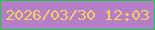文字の大きさ：2、枠の色：1cc550、背景の色：b47fc5、文字の色：ecd360 無料ブログパーツのブログ時計