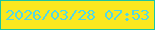 文字の大きさ：3、枠の色：1cc5a1、背景の色：fae81f、文字の色：53d8e4 無料ブログパーツのブログ時計
