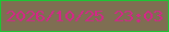 文字の大きさ：3、枠の色：1cc634、背景の色：7f6e52、文字の色：d42688 無料ブログパーツのブログ時計