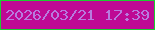 文字の大きさ：5、枠の色：1ccc31、背景の色：be0994、文字の色：b87adf 無料ブログパーツのブログ時計