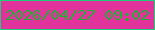 文字の大きさ：2、枠の色：1cce79、背景の色：e2339d、文字の色：20b035 無料ブログパーツのブログ時計