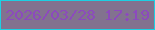 文字の大きさ：4、枠の色：1cd0e3、背景の色：82728f、文字の色：8c4abd 無料ブログパーツのブログ時計