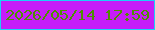 文字の大きさ：5、枠の色：1cd0f7、背景の色：c61df8、文字の色：4d8f02 無料ブログパーツのブログ時計