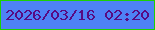 文字の大きさ：3、枠の色：1cd104、背景の色：4e82f6、文字の色：580b82 無料ブログパーツのブログ時計