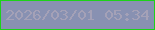文字の大きさ：1、枠の色：1cd21a、背景の色：8891b2、文字の色：a4a1b7 無料ブログパーツのブログ時計